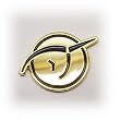 Invisible Pink Unicorn Lapel Pin - bright gold finish