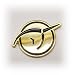 Invisible Pink Unicorn Lapel Pin - bright gold finish