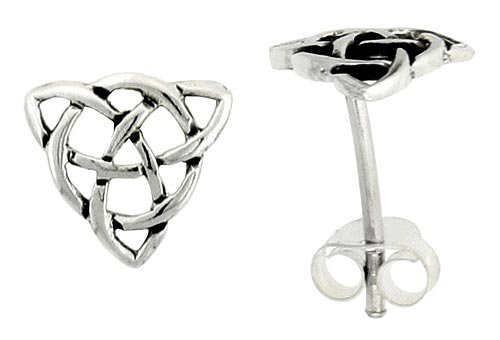 Tiny 1/4 (7 mm) Sterling Silver Celtic Knot Stud Earrings