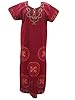 Womans Long Kaftans Red Black Embroidered Cotton Caftans Moroccan Dress L / M