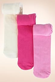 3 Pairs of Younger Girls Cotton Rich Assorted Tights