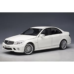 Mercedes C63 AMG White With Leather Seats 1:18 Autoart by 