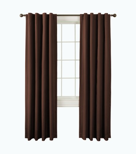 firefend Thermal Back Tab Drapery, 50-Inch by 72-Inch, Chocolate
