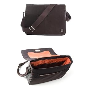 Knomo Bungo Leather Computer Messenger Bag Brown