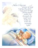 Boy Bed Prayer Religious Kids Room Picture Art Print