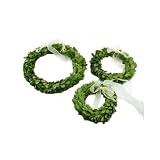 Preserved Boxwood Wreath Set- Round 3pc (6",8",10")