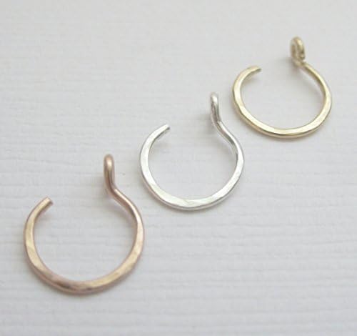 Fake Nose Ring, Fake Septum Ring, Fake Lip Ring, Cartilage Hoop, Ear Cuff, Sterling Silver, Rose Gold, 14k Gold, Copper, Rose Gold Body Jewelry, Silver Body Jewelry, Gold Body Jewelry