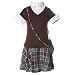 Girls Fall Clothes BROWN TURQUOISE PLAID Dress RARE EDITIONS Girl 7-14