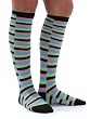 Knee High Socks Soft & Dreamy Bright Multi Colored Split Strip Womens