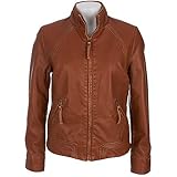 Big Chill Vintage Faux Leather Bomber Jacket COGNAC TAN Large