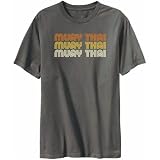 T-Shirt Mens Dark Silver  Muay Thai RETRO COLOR  Sports
