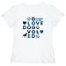 T-Shirt Womens White " Staffordshire Bull Terrier / LOVE DOG ! " Dogs