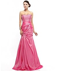 Strapless Sweetheart Taffeta Mermaid Lace Beaded Natural   Waistline Floor Length Prom Dress 