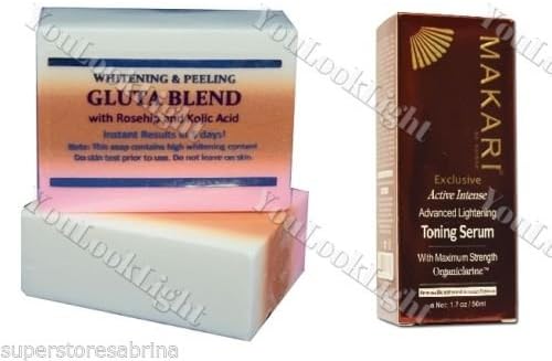 Premium Whitening/ Peeling Soap + Makari Exclusive Lightening Toning Serum
