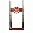 NHL Detroit Redwings 2 piece Wood and Mirror Wall Cue Rack