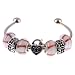 Candy Cane for Pandora Style Beads on Sterling Silver Plated Twist End Bangle (1)