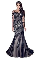 Illusion Applique Lace Open-Back Sweetheart Floor Length Tulle Natural   Waistline Mermaid Prom Dress 