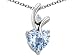 1.95 cttw 925 Sterling Silver 14K White Gold Plated Created Heart Shaped Aquamarine Pendant