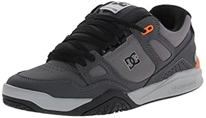 DC Men's Stag 2 Skate Shoe, Grey/Grey/Orange, 12 M US