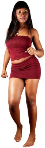 Red Medium Summer Loving Tube Top & Skirt Set Chic, Fun & Sexy by KD dance NYC Made In USA