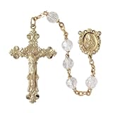 22k Gold Overlay Pewter Crystal Rosary by Bob Siemon