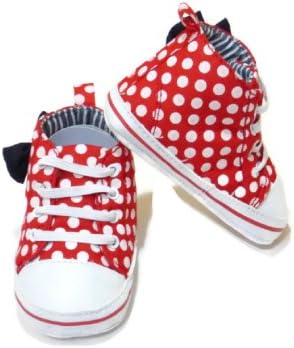 Polka Dot Design High Top Boots in Red & White 6-12 Months