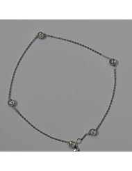 14kt White Gold Diamond Bezzeled Anklet