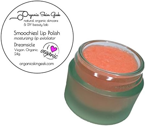Smoochies! Lip Polish ~ Vegan Organic Moisturizing Lip Exfoliator ~ Dreamsicle (Orange Cream Vanilla Flavor) 24g