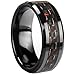Black Ceramic Ring With Black and Red Carbon Fiber by CERAMIC GESTALT® - 8mm. Comfort Fit.