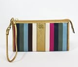 New Authentic Coach Julia Legacy Stripe Zippy Wallet Wristlet (Multi/Gold)