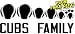 Cubs Baseball Family Vinyl Wall / Car Decal Stickers + with Free Polka Dot Sticky Notepad