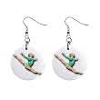 Gymnastics Gymnast #9 Dangle Button Earrings Jewelry 1 inch Round 12779175
