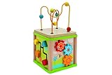 Eichhorn 100005060 - kleines Spiele Center - 15,5x15,5x29,5cm - Motorikschleife / Drehspiel / Steckspiel / Sortierspiel - inklusive 4 Steckbausteine -