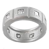 Sterling Silver Square Cut CZ Ring with Matte Finish, Size 10