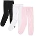 3-Pack Tights for Baby,Black-Pink-White, 0-9 Months