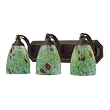 Elk Lighting 570-3B-EM 3 Light Vanity In Aged Bronze And Emerald Glass