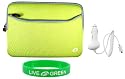 Non-OEM Amazon Kindle DX 9.7 Dual-Pocket Sleeve Case with Car Charger - Neon