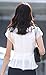 DPO Women's Chiffon Slim Sweet Ruffle Round Neck Tops Short Sleeve Blouse