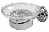Chrome Wall Mount Rack & Glass Soap Dish/Soap Holder