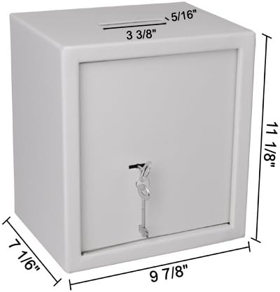 Pro Safe Secure Cash Box Solid Steel Drop Slot Deposit Key