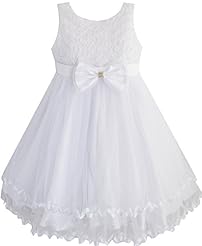 Girls  Polyester/Tulle Flower-Girl Dress/Pageant Dress/Wedding Dress  With Pearls