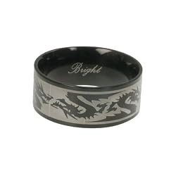 316L Stainless Steel Ring with Dragon Design, Width : 10mm, Sizes: 5.0-14.0