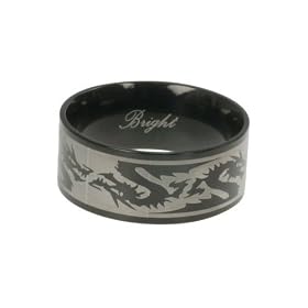 316L Stainless Steel Ring with Dragon Design, Width : 10mm, Sizes: 5.0-14.0
