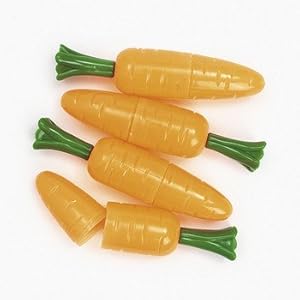 Dozen Plastic Carrot Candy Containers
