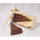 Solid Milk Chocolate Happy Birthday Unique Novelty Gourmet Candy Gift Boxed Cake SLice With Bow For Adults and Children
