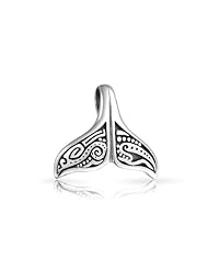 Bling Jewelry Tribal Celtic Whale Tail Pendant Antique 925 Sterling Silver