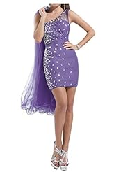 Sexy Open-Back Tulle One Shoulder Party Dress 