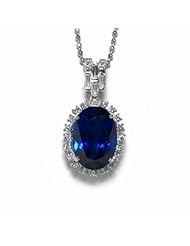 18K White Gold Tanzanite and Diamond Pendant -- LIFETIME WARRANTY