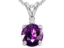 0.82 cttw Genuine Amethyst Pendant - 14kt White Gold LIFETIME WARRANTY