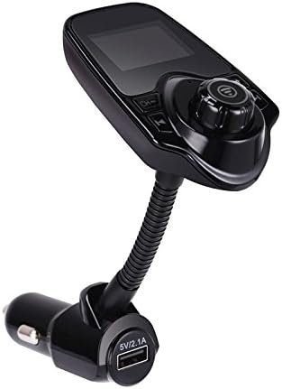 Wireless Bluetooth LED FM Transmitter Car Kit with 1.44-Inch Audio Receiver Stereo Music Modulator Car Kit with USB Charger,Hands Free Calling, TF/SD Card Mp3 Player for iPhone,Samsung,iPad,Any Bluetooth Devices